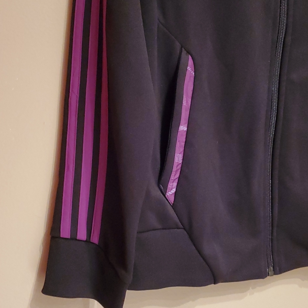 Adidas purple striped zip jacket - Picture 4 of 6